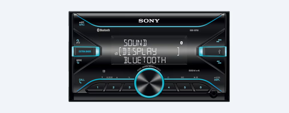 Sony Car Stereo DSX-B700 Double Din Digital Media Receiver with Bluetooth, USB, AUX, FM (Black), PRE Out - 3 x 2V, Output Power - 55W x 4, 10 Band Equalizer, Variable Colour Key Illumination