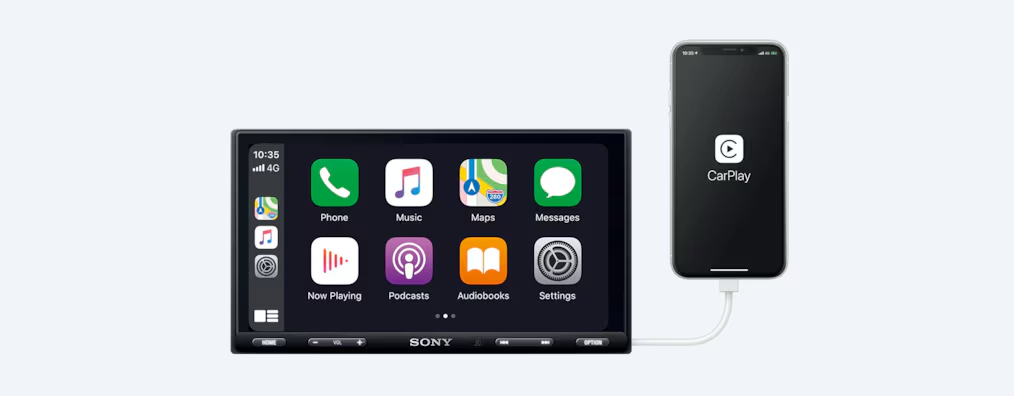 Sony Car Stereo XAV-AX5500 17.6 cm (6.95 inch) Capacitive Touch Screen Digital Media Receiver with Bluetooth, Android Auto, Apple Car Play, WebLink™ Cast, PRE Out - 3 x 5V, Output Power - 55W x 4